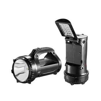 Φακός LED Επαναφορτιζόμενος με αναδιπλούμενο πλαϊνό φωτιστικό 15 SMD LED-770 DP Μαύρος