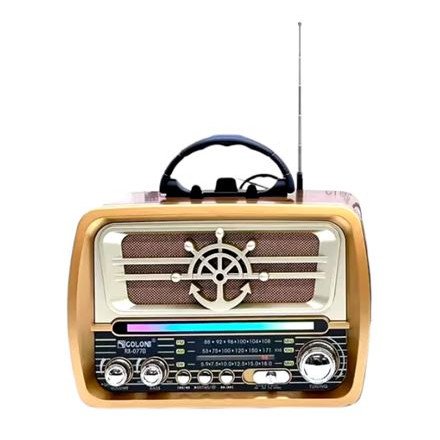 Ραδιόφωνο επαναφορτιζόμενο ρετρό με υποδοχή USB/microSD & Bluetooth/Mp3 Player