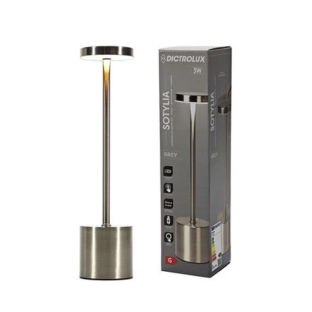 Φωτιστικό επιτραπέζιο LED επαναφορτιζόμενο 794950 DICTRO LUX Ασημί