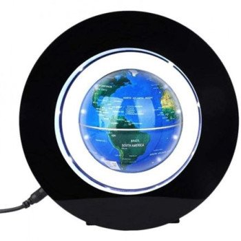 Μαγνητική αιωρούμενη υδρόγειος σφαίρα με φωτισμό LED σε εντυπωσιακή βάση δαχτυλίδι