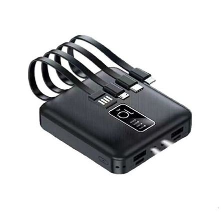 Powerbank mini 4 in 1 10.000mah με γρήγορη φόρτιση,  2 θύρες USB-A, 1 USB-C και 1 micro USB