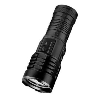 Επαναφορτιζόμενος φακός led με zoom - 4 βαθμίδες φωτισμού - 5 χρώματα πλαϊνού φωτισμού - μεγάλη αυτονομία και εμβέλεια έως 500 μέτρα