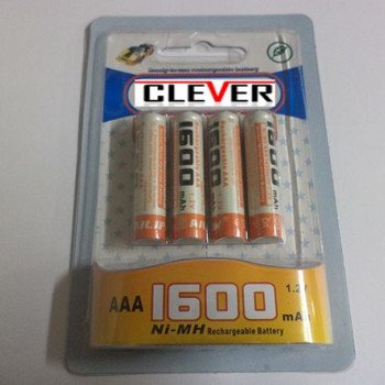 Μπαταρίες επαναφορτιζόμενες νικελίου 1600mah 1.2v μέγεθος ΑΑΑ σετ 4 τεμαχίων