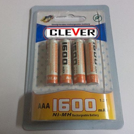 Μπαταρίες επαναφορτιζόμενες νικελίου 1600mah 1.2v μέγεθος ΑΑΑ σετ 4 τεμαχίων