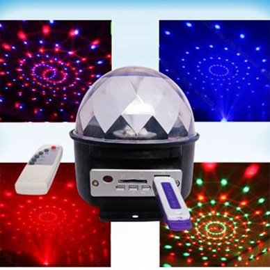 Φωτορυθμική μπάλα disco led με ήχο για disco πάρτυ + αναπαραγωγή MP3 από θύρες USB - SD + τηλεχειριστήριο (Δείτε σχετικό video)