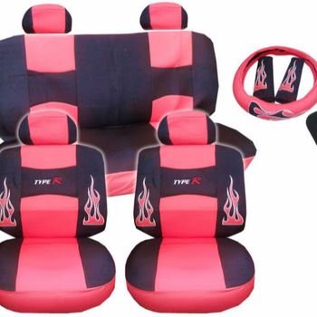 Καλύμματα αυτοκινήτου universal Type σέτ για καθίσματα - Προσκέφαλα -Τιμόνι - Ζώνες ασφαλείας
