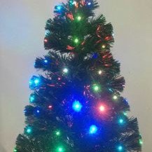 Χριστουγεννιάτικο δέντρο αυτοφωτιζόμενο ύψους 60cm με πολύχρωμα λαμπάκια led και οπτικές ίνες
