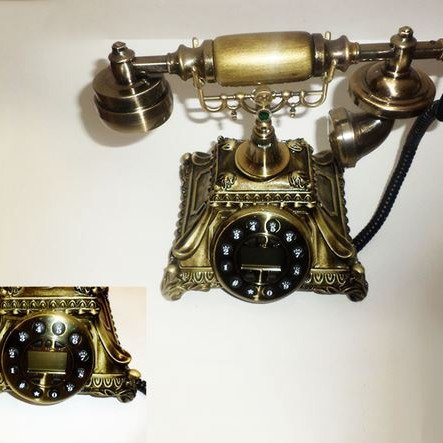 Τηλεφωνική συσκευή αντίκα με αναγνώριση κλήσης (πράσινο ρουμπίνι)