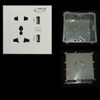 Διεθνής πρίζα ρεύματος με δύο θύρες USB universal για να φορτίζουν συσκευές από όποια χώρα και εάν προέρχονται