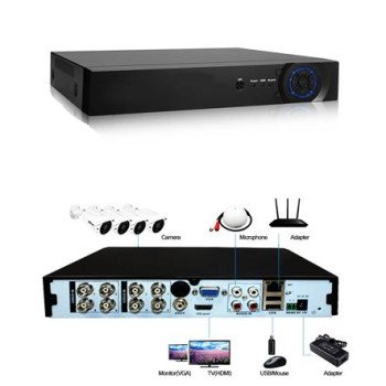 DVR καταγραφικό 8 καμερών ΑHD υψηλής ανάλυσης καταγράφει αναλογικές και ψηφιακές κάμερες έως 2 megapixel