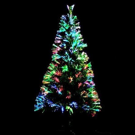 Χριστουγεννιάτικο δέντρο αυτοφωτιζόμενο ύψους 150cm με πολύχρωμα λαμπάκια led και οπτικές ίνες