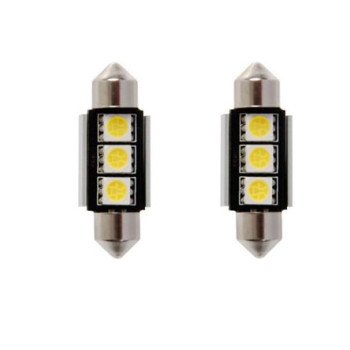 Λαμπάκι πλαφονιέρας 12Volt 36MΜ CANBUS με 3 Led Super Bright και ψήκτρα (Σετ 2 τεμαχίων)
