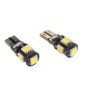Τ10 led canbus λάμπες αυτοκινήτου 12Volt για φώτα θέσεως με 4 πλαϊνά Led και ένα εμπρόσθιο (Σετ 2 τεμαχίων)