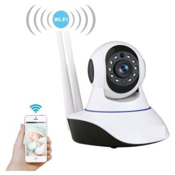 IP + WIFI Ρομποτική HD Κάμερα 360° Νυκτός με 12 Αόρατα LED - Δείτε - Ακούστε - Μιλήστε - Καταγράψτε LIVE από Κινητό/Υπολογιστή + Καταγραφή σε κάρτα microSD + Αποστολή Email όταν ανιχνεύσει κίνηση