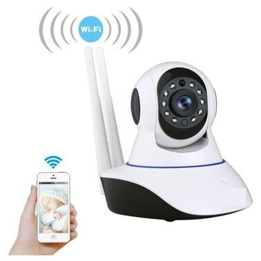 IP + WIFI Ρομποτική HD Κάμερα 360° Νυκτός με 12 Αόρατα LED - Δείτε - Ακούστε - Μιλήστε - Καταγράψτε LIVE από Κινητό/Υπολογιστή + Καταγραφή σε κάρτα microSD + Αποστολή Email όταν ανιχνεύσει κίνηση