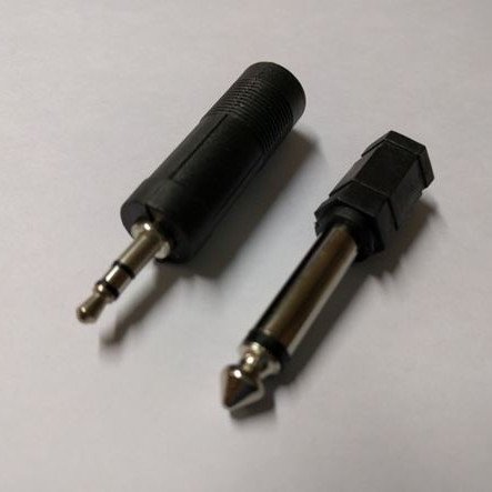 Σετ 2 μετατροπέων jack βύσματος ήχου 3.5 και 6.35 mm