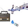 Ραδιόφωνο ρετρό 3 Bands τηλεχειριζόμενο - USB MP3 επαναφορτιζόμενο - Υποδοχή USB - SD/TF card - Bluetooth λειτουργία