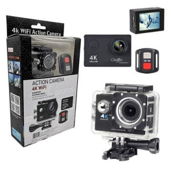 Clever ActionCam™ 4K 30FPS–Η Μοναδική με Ελληνικό Μενού–16MP–WIFI–Τύπου GoCam Pro 6–Συνδέεται σε Όλα τα Κινητά+Εφαρμογή για κινητά–Αδιάβροχη εως 30m–Τηλεχειριστηριο+ ΔΩΡΟ Βάσεις κράνους ποδήλατου κλπ