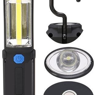 Λάμπα εργασίας LED μπαταρίας φορητή με λειτουργία φωτιστικού και φακού