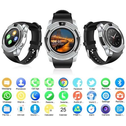 Κινητό ρολόι χειρός unisex- Smartwatch με android λειτουργικό και bluetooth λειτουργία + κάμερα