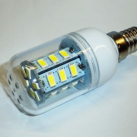 Λάμπα οικονομίας LED Ε14 24SMD -5730 για πορτατίφ (μήκος 5 cm)