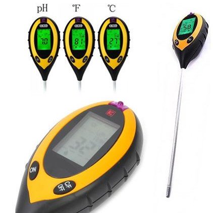 Ψηφιακός Μετρητής Εδάφους 4 σε 1 - Αναλυτής Χώματος - Υγρασιόμετρο - Πεχάμετρο - Φωτεινόμετρο - Θερμόμετρο Εδάφους