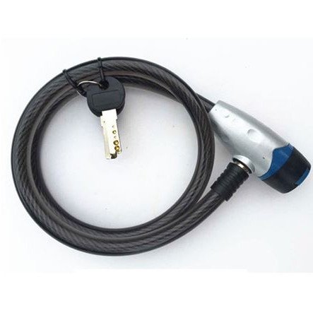 Κλειδαριά  μηχανής - Ποδηλάτου -  Γενικής χρήσης βαρέως τύπου με συρματόσχοινο πλαστικής επίστρωσης - Διάμετρος 1,8cm Μήκος 1m