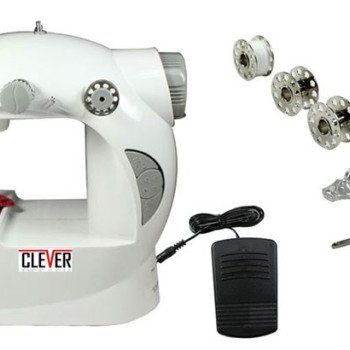 Ραπτομηχανή φορητή μικρή με μπουτόν ποδιού + μετασχηματιστή + φως + εγκοπή για στριφώματα [ΔΕΙΤΕ ΒΙΝΤΕΟ]