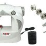 Ραπτομηχανή φορητή μικρή με μπουτόν ποδιού + μετασχηματιστή + φως + εγκοπή για στριφώματα [ΔΕΙΤΕ ΒΙΝΤΕΟ]