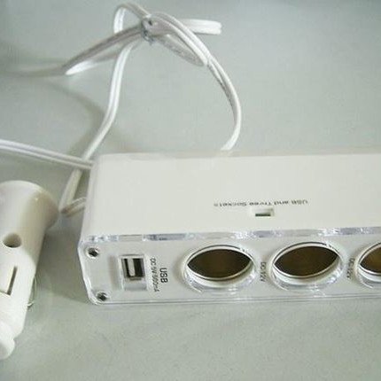 Πολύμπριζο αναπτήρα αυτοκινήτου 1 σε 3 + USB