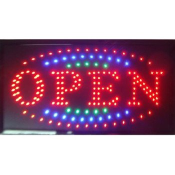 Φωτιζόμενη LED πινακίδα καταστημάτων (open = ανοικτό)