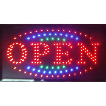 Φωτιζόμενη LED πινακίδα καταστημάτων (open = ανοικτό)
