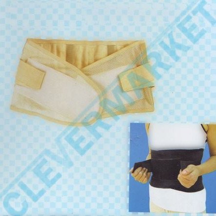 Ορθοπεδική ζώνη μέσης με μπανέλες - διπλό δέσιμο για υποβοήθηση σπονδυλικής στήλης (Μαύρο και μπεζ χρώμα).