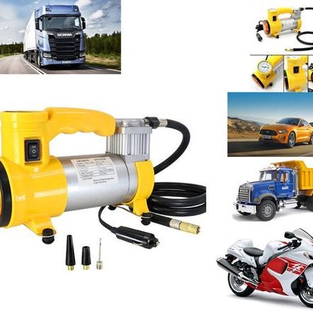 Κομπρεσέρ αυτοκινήτου 12V μεταλλικό με φακό ισχυρής συμπίεσης για απαιτητικούς