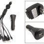 USB πολυφορτιστής ταξιδίου για κινητά τηλέφωνα με δυνατότητα φόρτισης στον Η/Υ - σπίτι - αυτοκίνητο