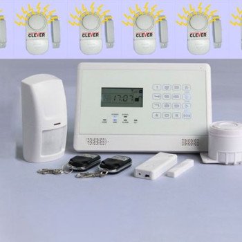 Ασύρματος συναγερμός GSM κινητής τηλεφωνίας 10 ασυρμάτων ζωνών & 4 ενσυρμάτων ζωνών με τηλεειδοποίηση + 6 αυτόνομες παγίδες + 1 εξωτερική σειρήνα πλήκτρο SOS