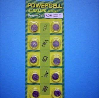 Μπαταρία microcell αλκαλική 371-AG6-LR920-SR920 (Σετ 10 τεμάχια)