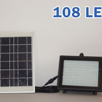 Ηλιακός προβολέας ip 65 με 108 LED - Φορτίζει την ημέρα φωτίζει αυτόματα όλη την νύχτα