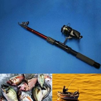 Σετ ψαρέματος 3 in 1 καλάμι μήκους 2,10m με μηχανάκι και πετονιά