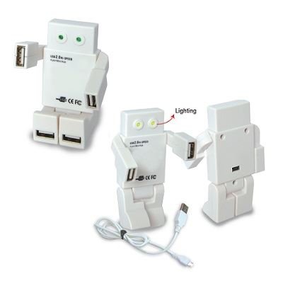 USB 2.0 hub σε σχήμα ρομπότ με 4 θέσεις usb