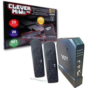 CleverMiWi – Διαδραστική Παιχνιδομηχανή HD – Γυμναστείτε και Παίξτε Ταυτόχρονα – Πάνω απο 550 Παιχνίδια, Μουσικά Παιχνίδια και Arcade παιχνίδια – Παίξτε Μόνος σας ή με παρέα – Ασύρματα κοντρολ