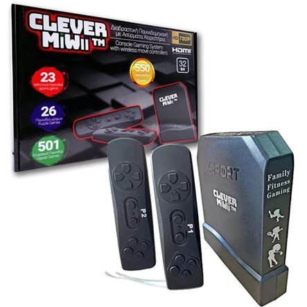 CleverMiWi – Διαδραστική Παιχνιδομηχανή HD – Γυμναστείτε και Παίξτε Ταυτόχρονα – Πάνω απο 550 Παιχνίδια, Μουσικά Παιχνίδια και Arcade παιχνίδια – Παίξτε Μόνος σας ή με παρέα – Ασύρματα κοντρολ