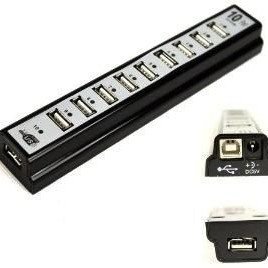 USB 2.0 hub 10 θέσεων με εξωτερική τροφοδοσία