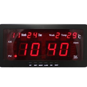 Ρολόι με LED ένδειξη ημερομηνίας - ώρας - θερμοκρασίας - εβδομάδας επιτραπέζιο - τοίχου ενδείξεις ορατές στο απόλυτο σκοτάδι 22 x 10 cm