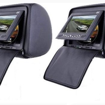 Προσκέφαλα καθίσματος με DVD - Οθόνη TFT 7" HD -Τηλεχειριστήριο - Προστατευτικό κάλυμμα με φερμουάρ (Σετ 2 τεμάχια)