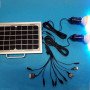 Hλιακό κιτ φωτισμού - solar energy kit - 5 Watt ολοκληρωμένο με 2 λάμπες LED - θύρα USB