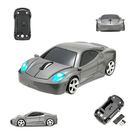 Ασύρματο ποντίκι USB οπτικό 2.4G για τον υπολογιστή σε σχήμα αυτοκινήτου που ανάβουν και τα φώτα όταν λειτουργεί - Διαθέσιμο σε διάφορα χρώματα