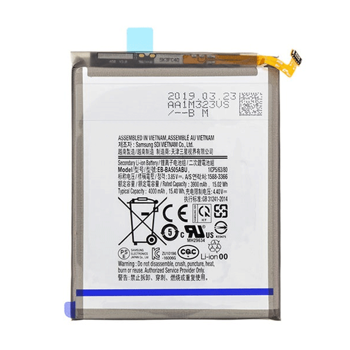 Battery Compatible with Samsung Galaxy EB-BA505ABU A50 A505F - 4000mAh