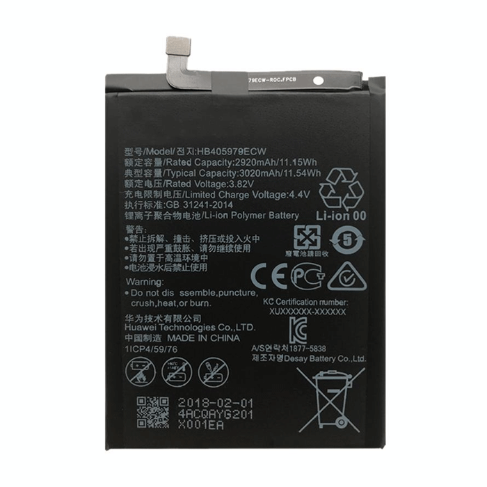 Compatible with Huawei HB405979ECW Nova - 2920mAh