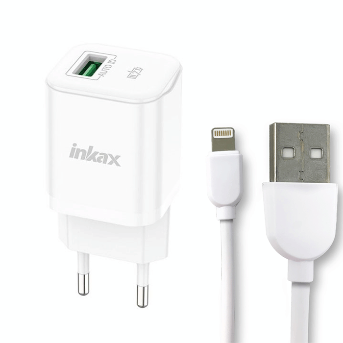 Inkax HC-01-Lightning  Charging Cable 1MM - Color: White